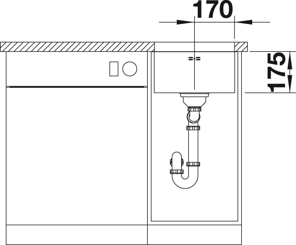 BLANCO SUPRA 340-U | Edelstahl | Einbauart: Unterbau | ohne Ablauffernbedienung | 40er Unterschrank