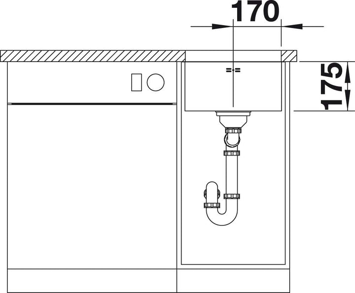 BLANCO SUPRA 340-U | Edelstahl | Einbauart: Unterbau | ohne Ablauffernbedienung | 40er Unterschrank