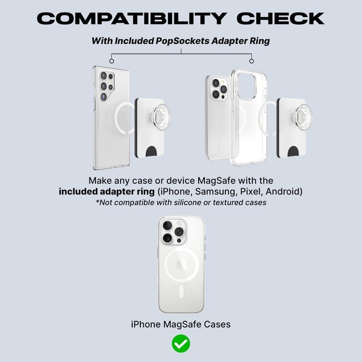 PopSockets: PopWallet+ für MagSafe - Inklusive Adapterring für MagSafe - Kartenhalter mit integriert