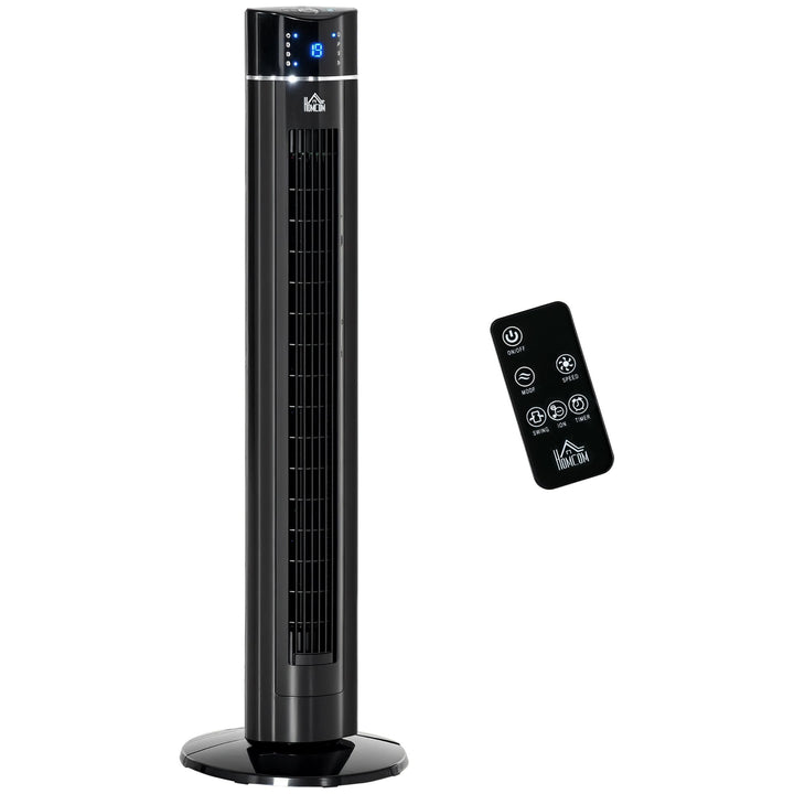 HOMCOM Turmventilator Leise mit Fernbedienung 106,8 cm Standventilator Oszillierend 60°, 3 Modi, 3 G