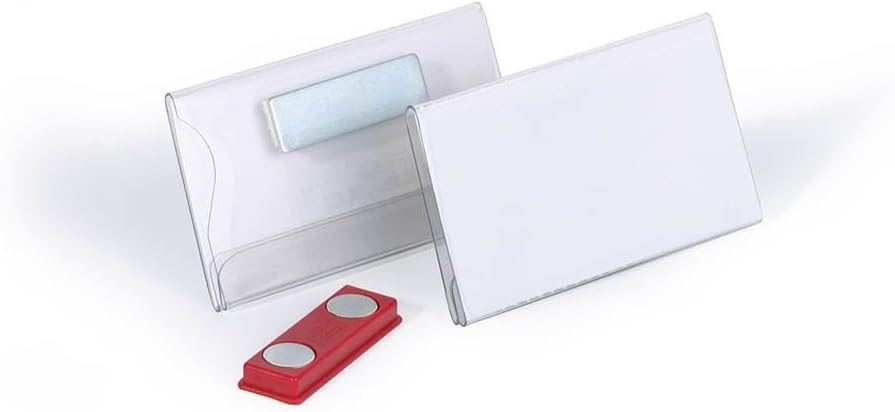 Durable Namensschild (mit Magnet, 40 x 75 mm) Packung à 25 Stück, transparent, 811619, 40 x 75 mm