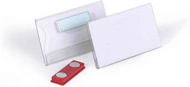 Durable Namensschild (mit Magnet, 40 x 75 mm) Packung à 25 Stück, transparent, 811619, 40 x 75 mm