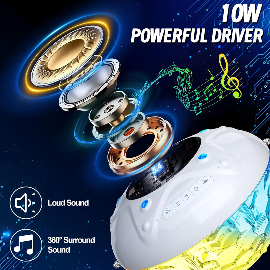 KingSom 3 in 1 Pool Lautsprecher Bluetooth mit Springbrunnen Pool Licht, 10000mAh Schwimmender Lauts