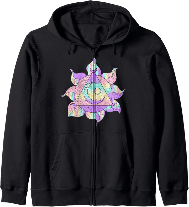 Boho Sonne Mond Wicca Hexe Okkultismus Pastel Goth Kapuzenjacke