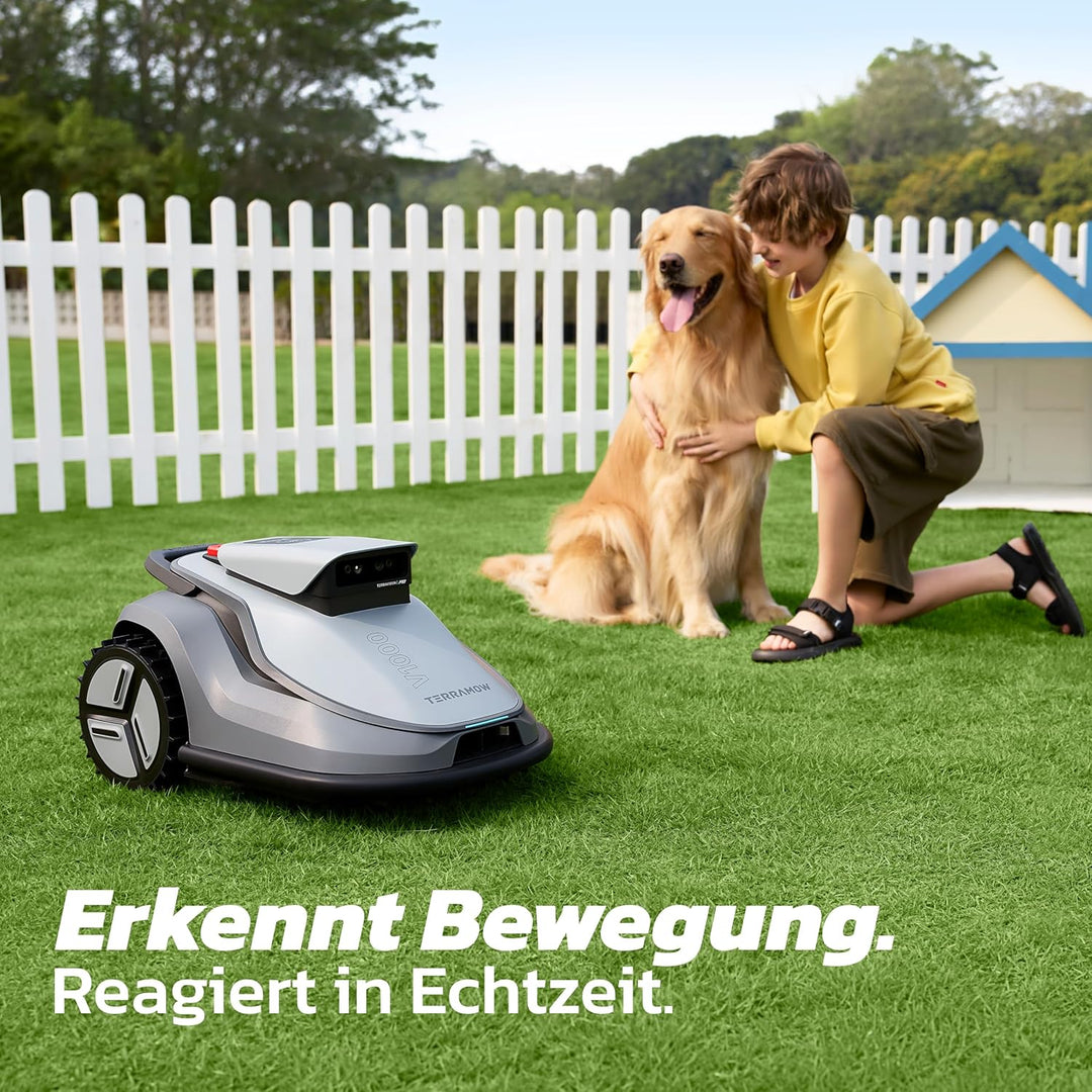 Terramow V1000 Mähroboter ohne Begrenzungskabel, ohne RTK, mit KI-Bilderkennung und Hinderniserkennu