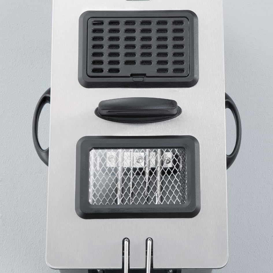 SEVERIN S72431 FR 2431 Fritteuse (2.000 W, 3 L Kapazität, 400 g,Frittiermenge) edelstahl/schwarz
