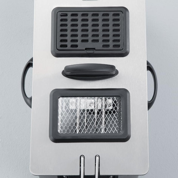SEVERIN S72431 FR 2431 Fritteuse (2.000 W, 3 L Kapazität, 400 g,Frittiermenge) edelstahl/schwarz