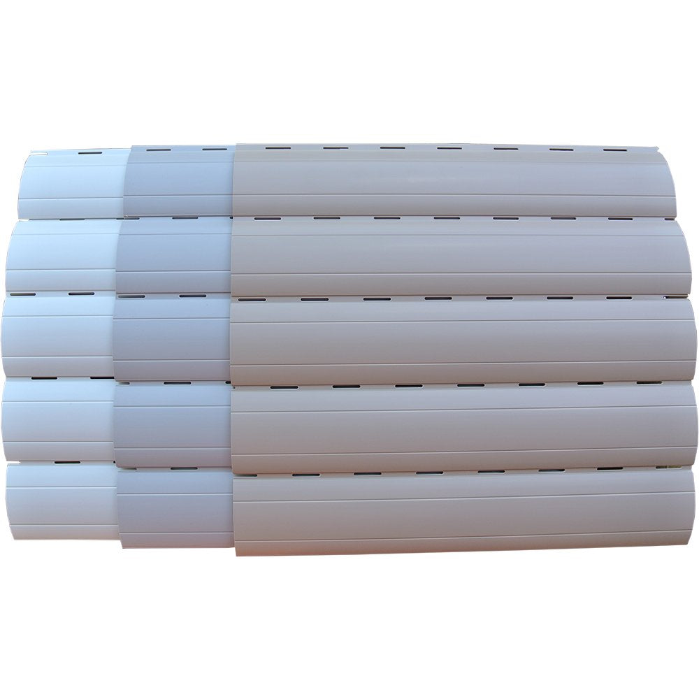 5 x 2 Meter PVC Rollladenlamelle Profil Rolladenlamelle Maxi 52mm Farbe: Grau 52mm Deckhöhe Grau, 52