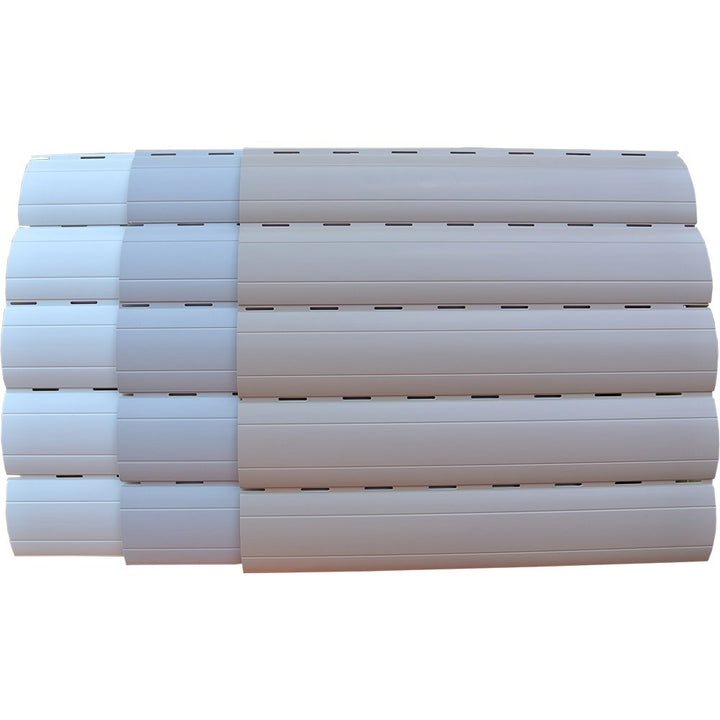5 x 2 Meter PVC Rollladenlamelle Profil Rolladenlamelle Maxi 52mm Farbe: Grau 52mm Deckhöhe Grau, 52
