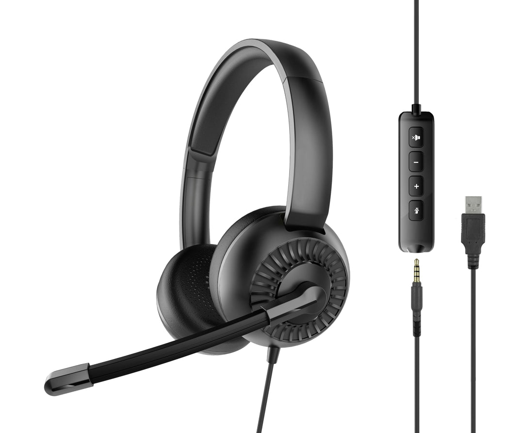 Speedlink METIS USB Stereo-Headset – leichtes Headset kabelgebunden mit Mikrofon und Kabelfernbedien