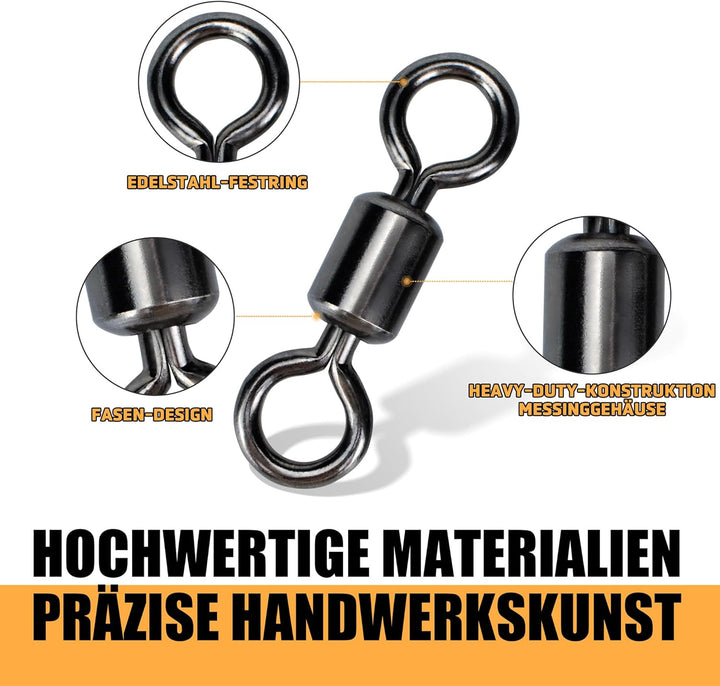 Angelwirbel Wirbel Angeln Tönnchenwirbel Angelzubehör Wirbel Set Extra Stark zum Raubfischangeln auf