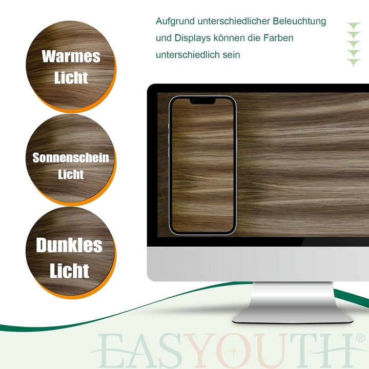 Easyouth Extensions Ponytail Echthaar Remy Pferdeschwanz Echthaar Balayage Zopf Extensions Echthaar