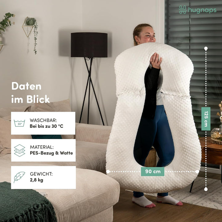 hugnaps Lesekissen für Bett und Sofa - Rückenkissen - Komfortkissen Erwachsene - Reading Pillow - Zw