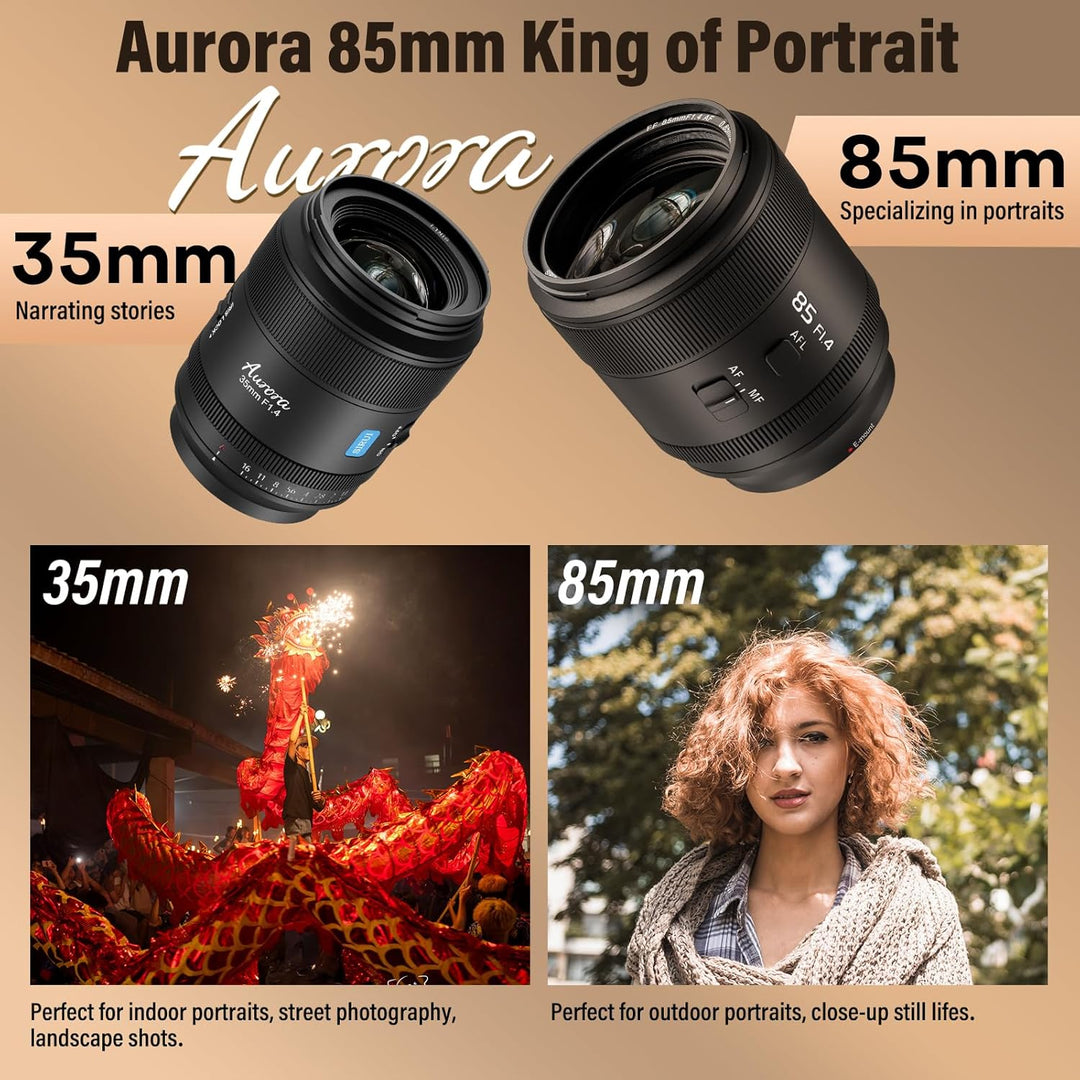 SIRUI Aurora 85 mm F1.4 Vollformat-Autofokusobjektiv für L-Mount-Kameras, Teleobjektiv mit Festbrenn