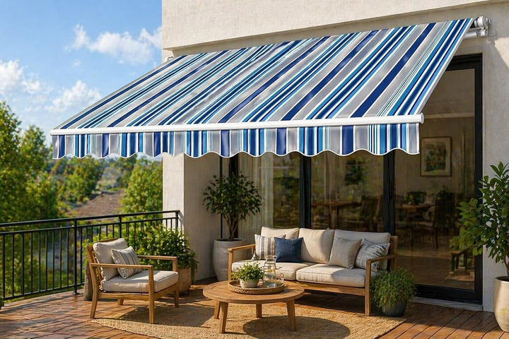 home Trends Markisenstoff 4m Markise mit Volant 5 X 3.5 m Markisenbespannung ersatzstoff 487 x 350 c