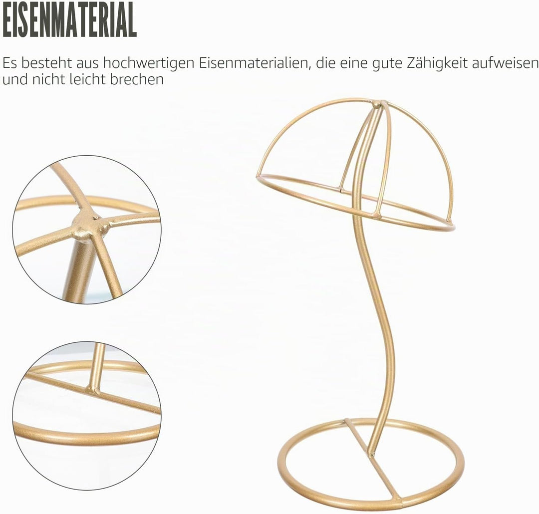 Amosfun Hut Halter Aus Metall 12 Zoll Goldfreistehend Display Ständer Für Hüte Und Mützen Organizer