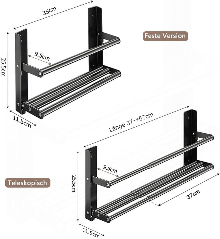 Schuhregal Wand2 Ebenen, 37-67cm Ausziehbar Schuhablage Schuhhalter Metall Schuhregal Platzsparend,f