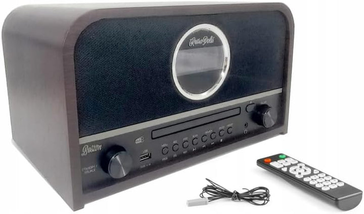 Retropolis Boston Wohnzimmer-Radio – Netzwerk DAB+ DIGITAL AM/FM USB-A Bluetooth CD LED – Vintage De