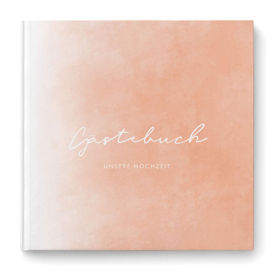 DeinWeddingshop Gästebuch zur Hochzeit, Hochzeitsgästebuch Fotobuch Hardcover - Watercolor Serie - q