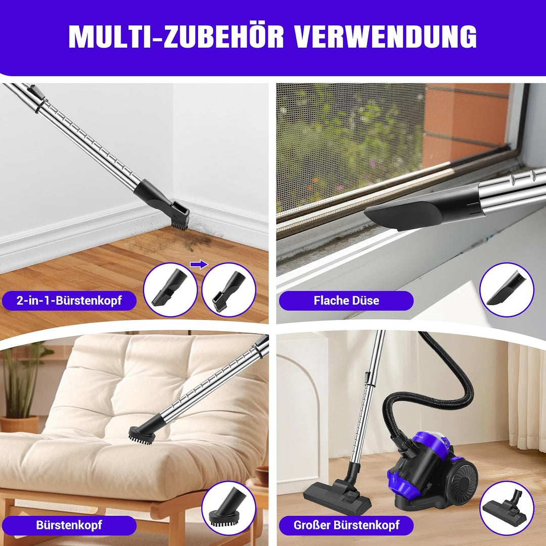 Beutelloser Staubsauger,1000W Staubsauger,Beutellose Staubsauger Kompakt&amp;Leicht,Zyklon Staubsauger T