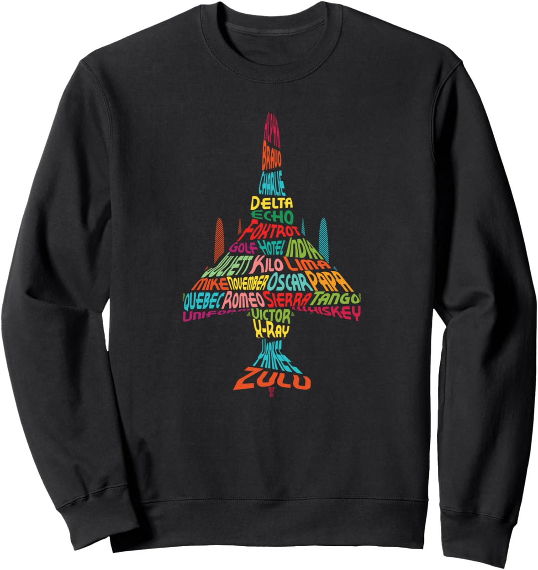 Aviation Alphabet Phonetic Language Fighter Aircraft Cool Sweatshirt