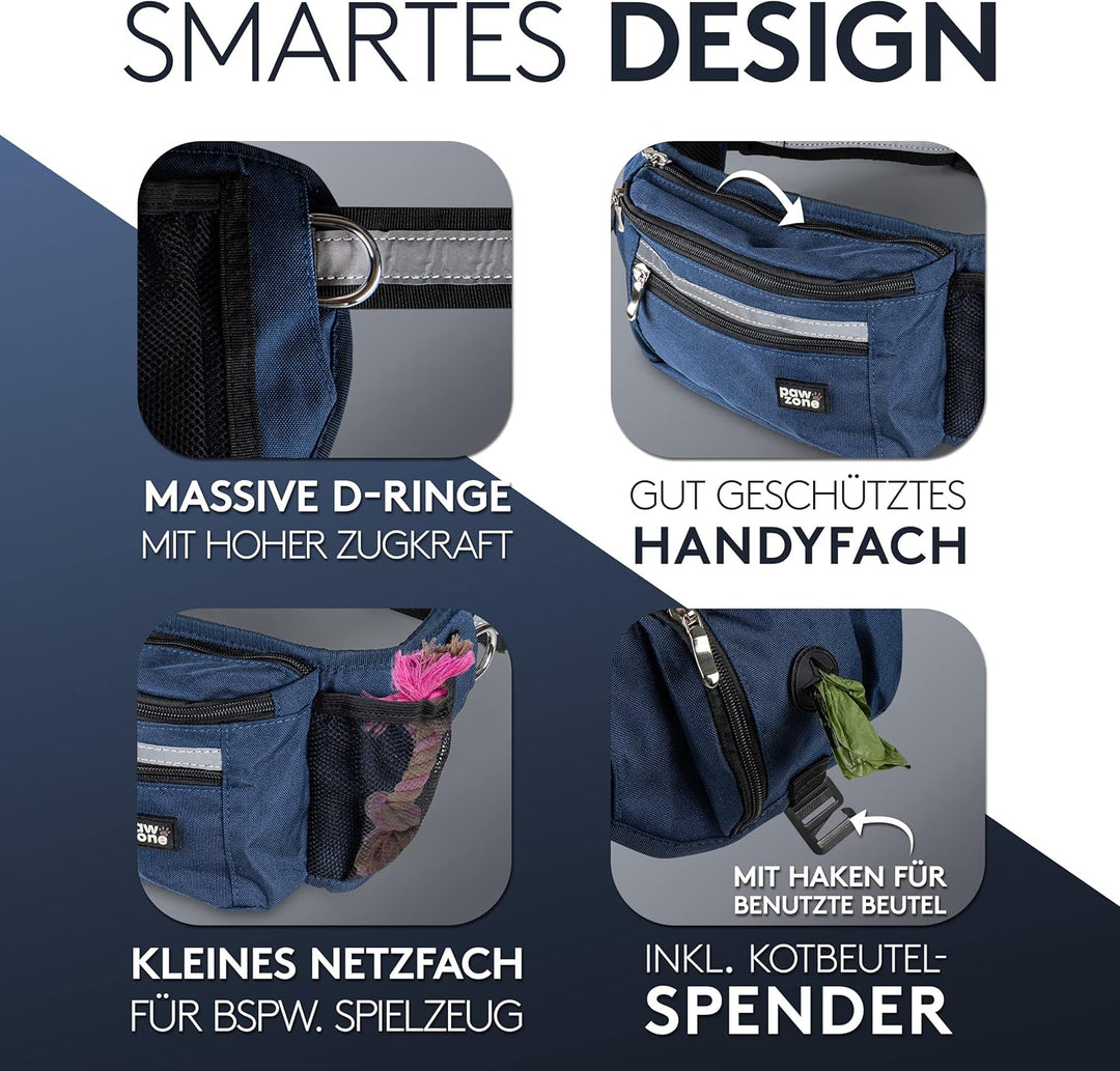 PAWZONE® Futterbeutel Hunde - Leckerlibeutel für Hunde - Bauchtasche für Hunde Zubehör - Leckerlitas