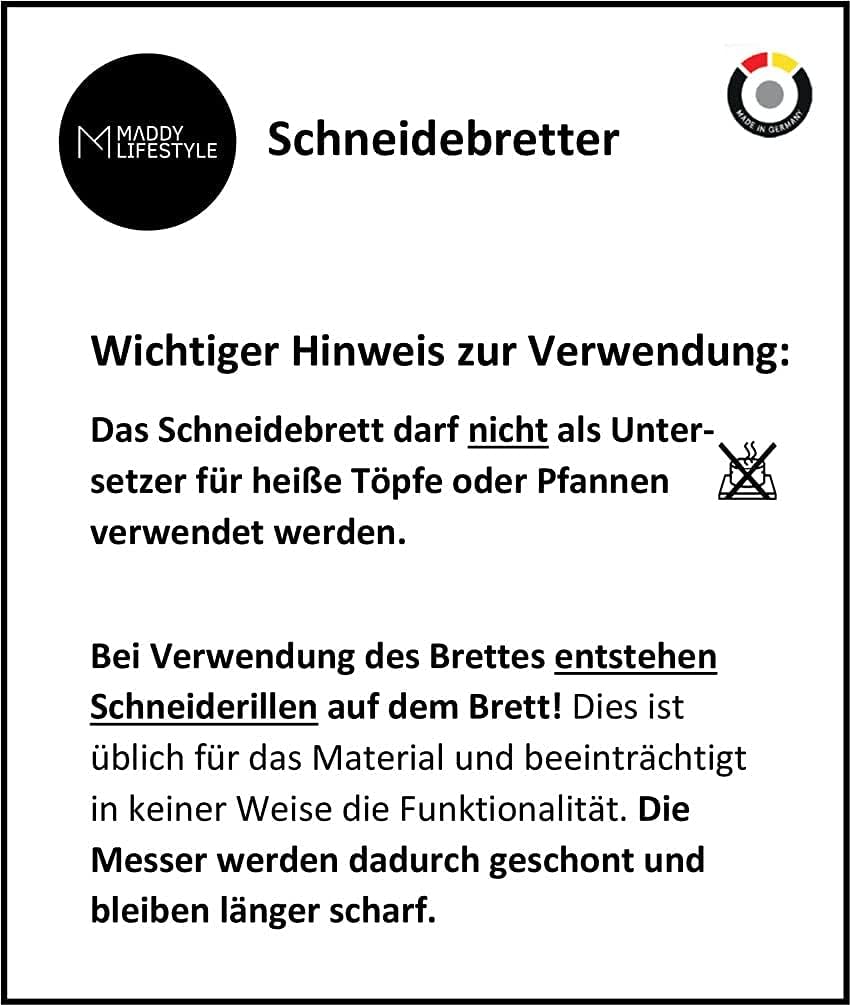 Hochwertiges MADE IN GERMANY Schneidebrett Kunststoff extra schwer – lebensmittelechtes, spülmaschin