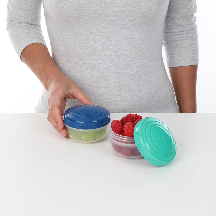 Sistema Snack Pots to GO | 210 ml | Stapelbare Snackboxen mit Deckel | BPA-frei | gemischte Farben |