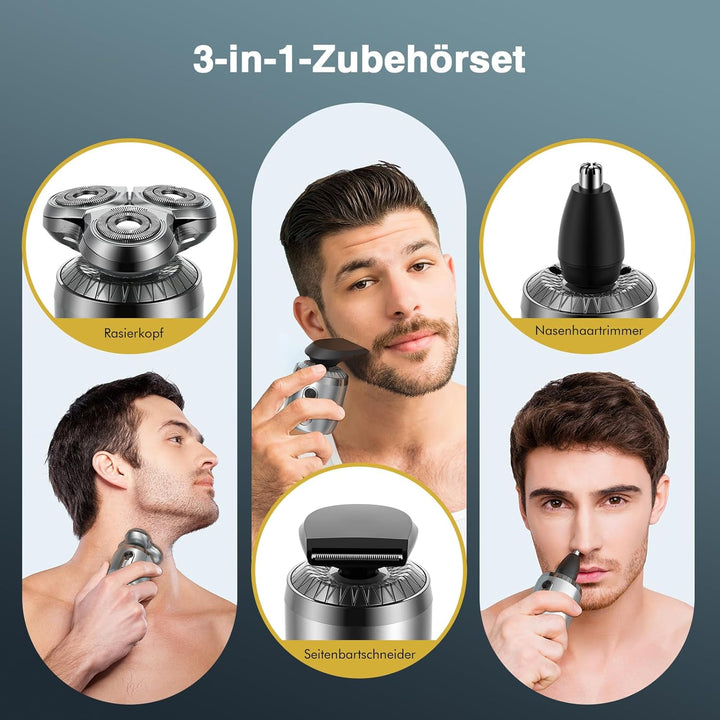 Mini Rasierer Herren Elektrisch, 3D Barttrimmer Herren - Elektrorasierer Herren/Nasenhaartrimmer Her
