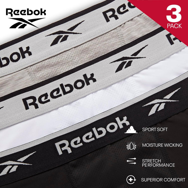 Reebok Herren Ainslie Badehosen (3er Pack) M Black/White/Grey, M Black/White/Grey