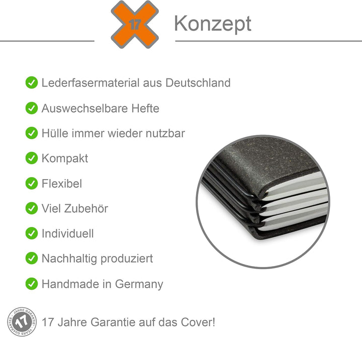 X17 A7 und 7 mm dünn! Revolutionäres, kleines Adressbuch ! Recyceltes Leder, violett; Innen: 1 Adres
