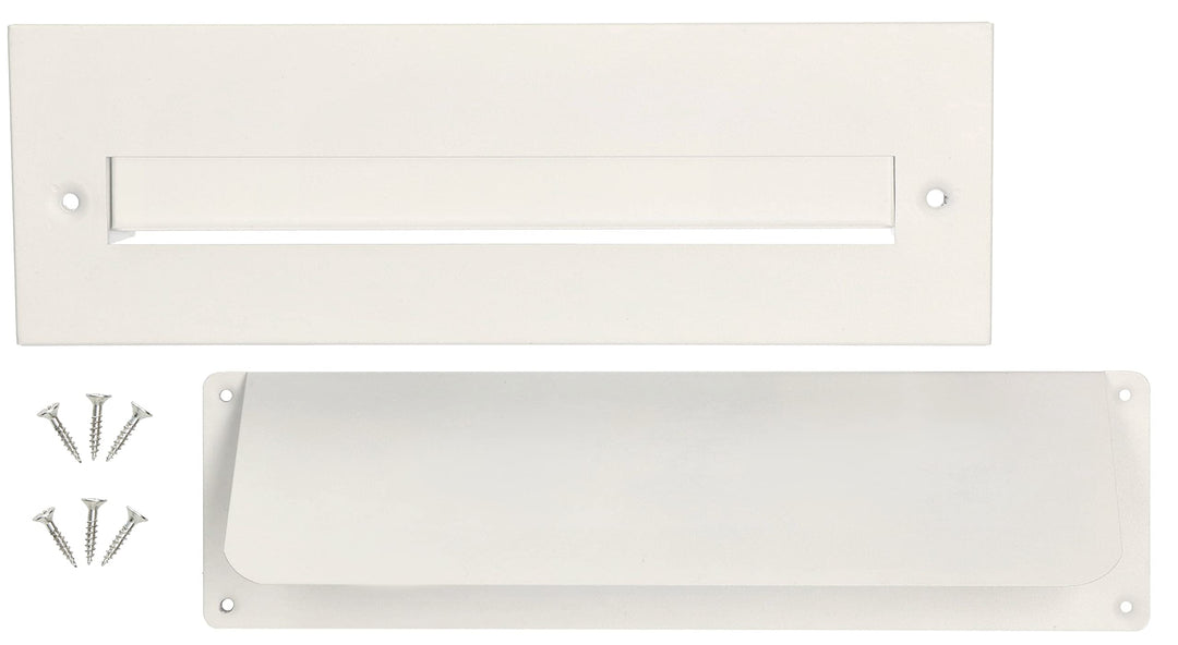 KOTARBAU® Briefeinwurf-Klappe für Haustüren 275 x 90 mm Aussen-Einwurfblende Zeitungsklappe Weiss, W