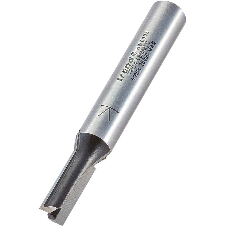 Trend Trade Zweischneidiger Fräser, 8 mm Schaft, 6 mm Schnittdurchmesser, 16 mm Schnittlänge, Hartme