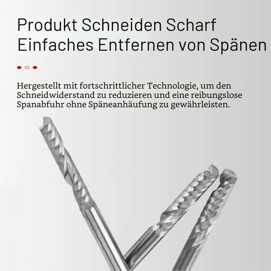 Spiralnutfräser 4mm, 10 Stück CNC Fräser Holzfräser, Wolframkarbid Einzel Flöte Schaftfräser Router