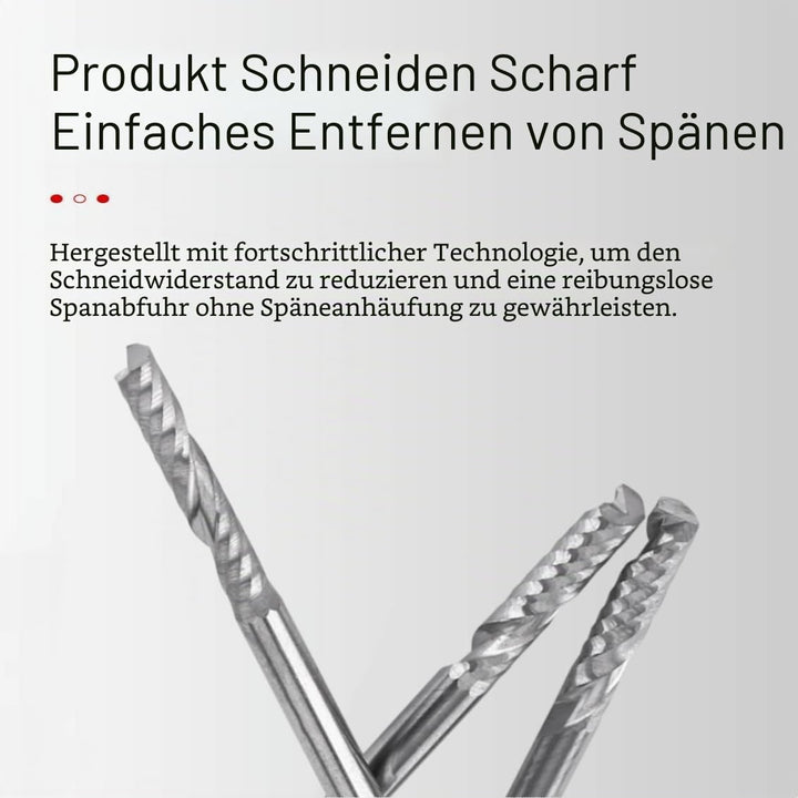 Spiralnutfräser 4mm, 10 Stück CNC Fräser Holzfräser, Wolframkarbid Einzel Flöte Schaftfräser Router