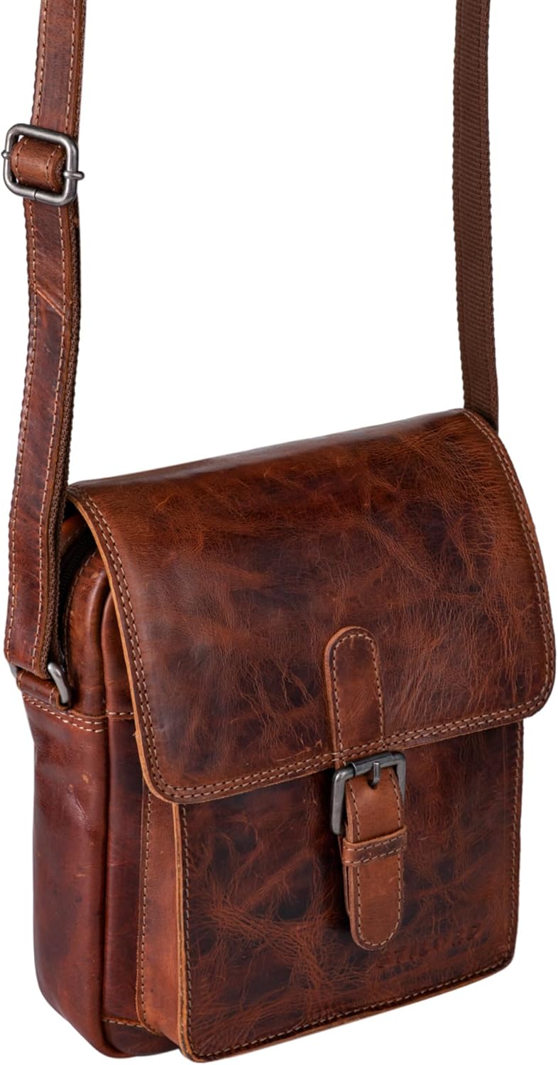 STILORD 'Martinez' Kleine Umhängetasche Herren Leder Vintage Messenger Bag klein für 9,7 Zoll iPad T