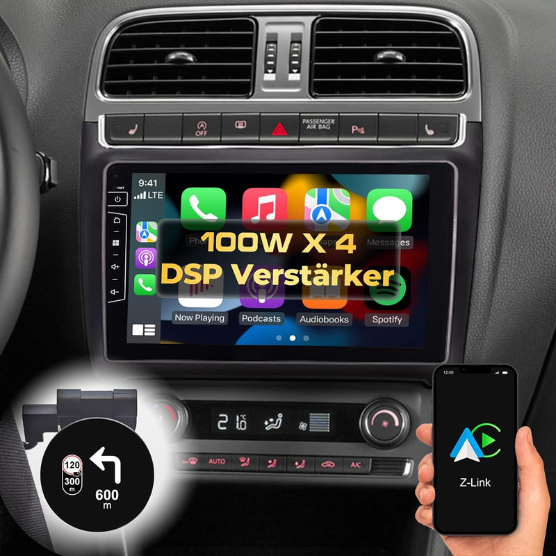 DYNAVIN Android Autoradio Navi für VW Polo 2014-2017, mit 4 * 100W DSP Verstärker | DAB+ Radio; Komp