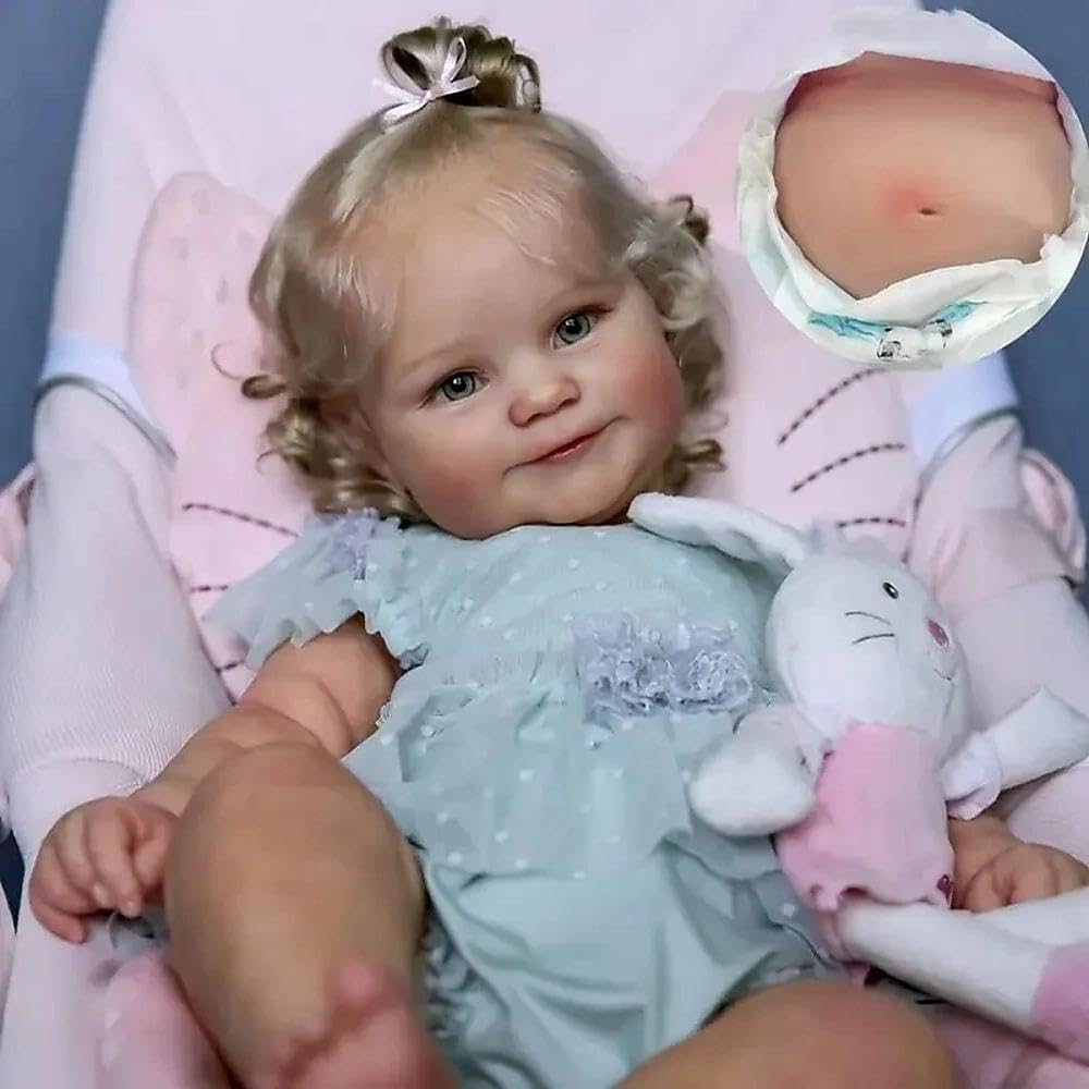 Zero Pam Reborn Baby Vollsilikon Lebensecht Mädchen, 50CM Lebensechte Baby Puppe Mit Haaren, Realist