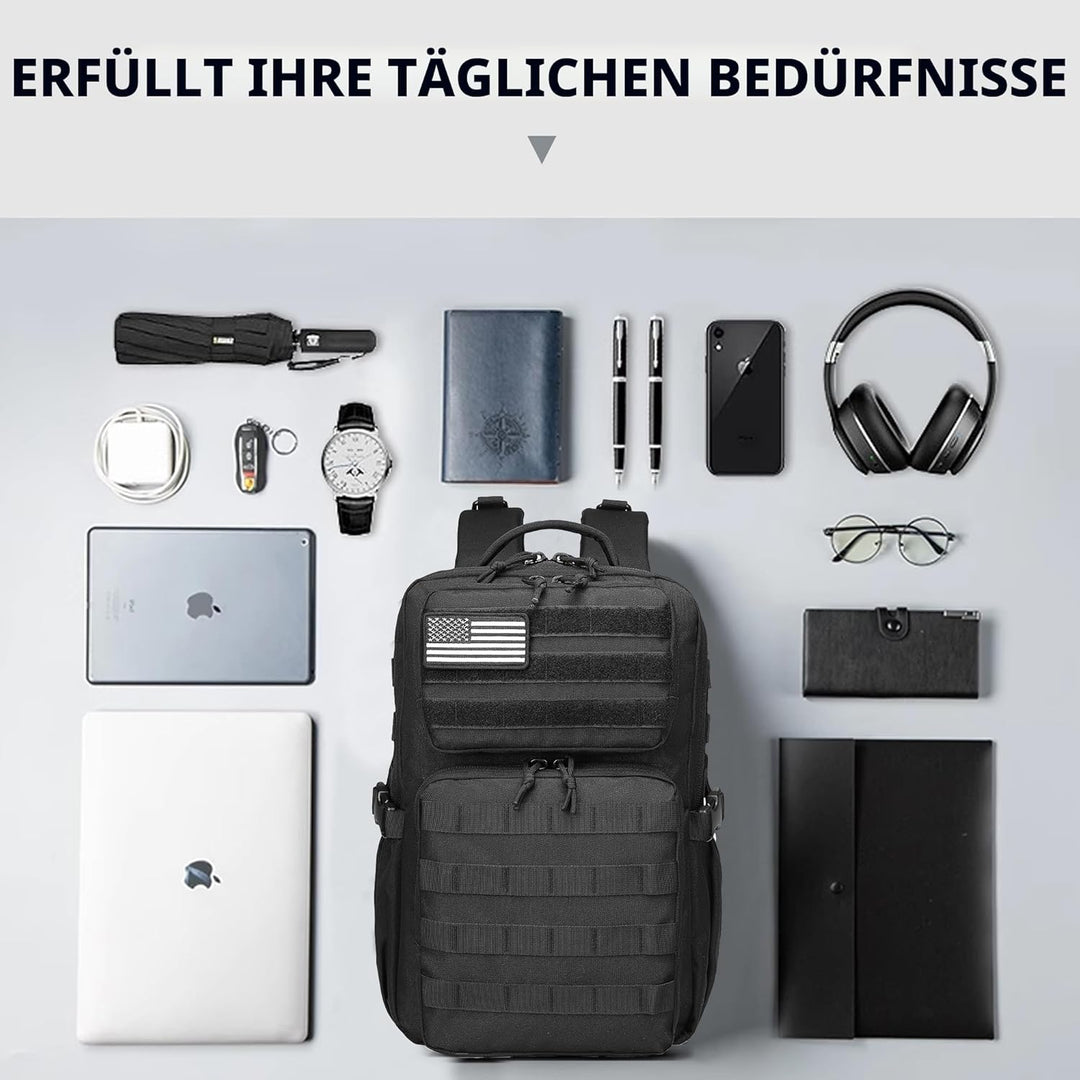 Wotony Taktischer Militärrucksack für Herren, wasserdicht, 3-Tage-Angriffsrucksack, Molle-Tasche mit