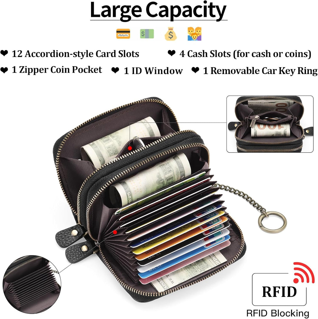 GAEKEAO Geldbörse Damen Kreditkartenetui Damen Geldbörse Damen Klein Portemonnaie Damen RFID-Blockie