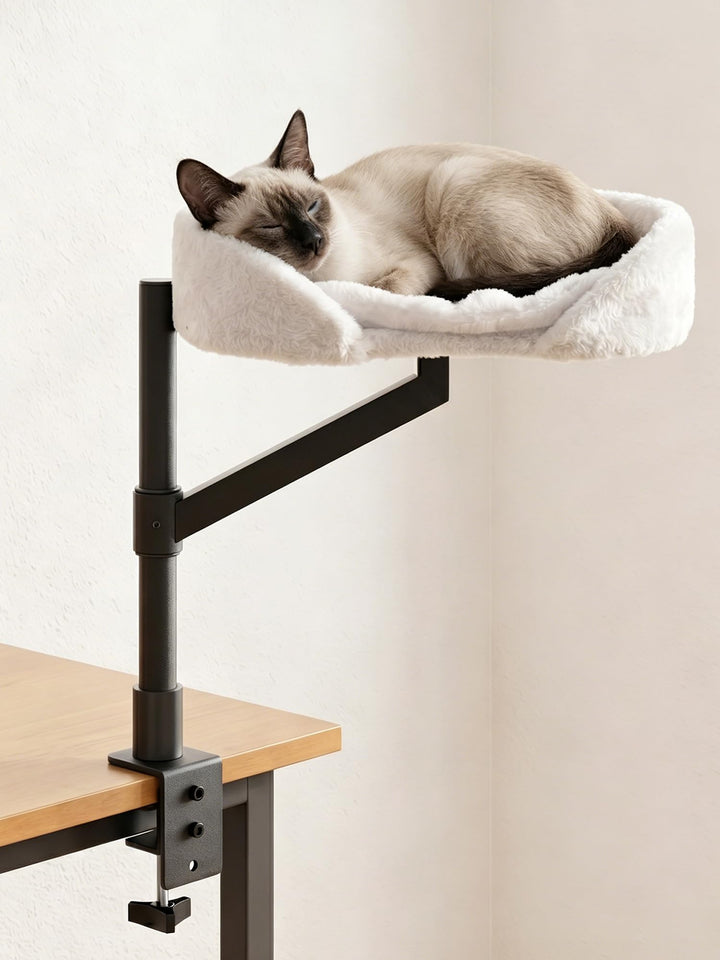 Katzenbett für den Schreibtisch, Katzenkorb, Katzen-Schreibtischbett, höhenverstellbar, 360° drehbar