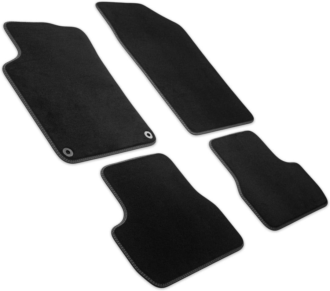 MDM PRO-578 Fussmatten für Citroen C3 II / DS3 2010>2016, Passgenau Velours Kunstlederkanten und dop
