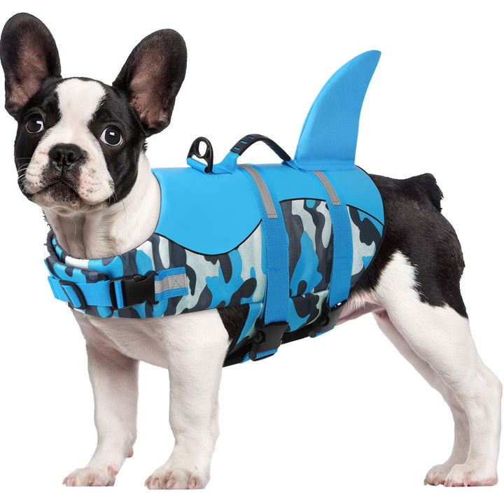 CITÉTOILE Schwimmweste Hunde Hai, Leicht und Sicher für Wassersport, hundeschwimmweste mit Griff und