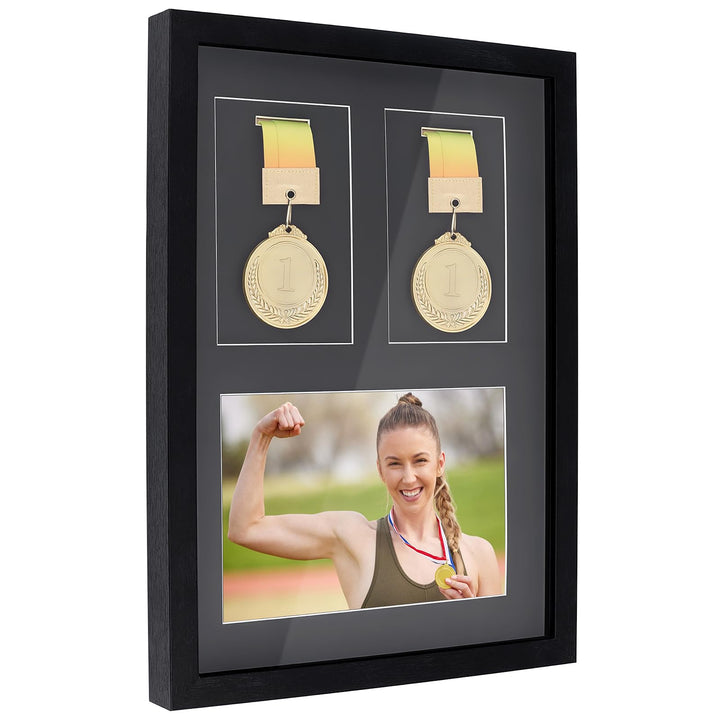 Medaillen Präsentationsrahmen Schattenbox 3in 1 Schattenbox Display 42x29.5cm Grosse Aufbewahrungsbo