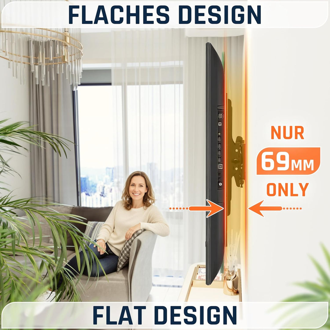 RICOO TV Wandhalterung Fernseher Halterung Neigbar Flach Ultra Slim für 32-65 Zoll R09 RICOO Wandhal