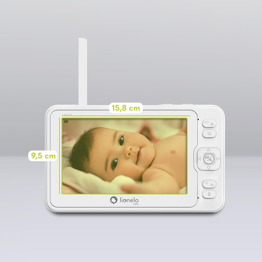 Lionelo Babyline 8.3 Elektronisches Babyphone mit Full HD 360° Kamera 5" Bildschirm 200m Reichweite