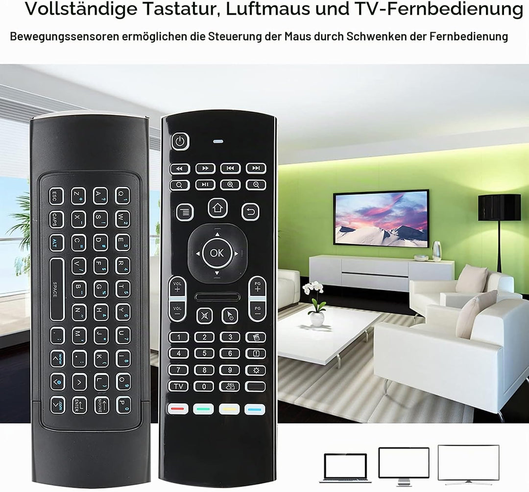 Air Mouse, 2,4 G Wireless Backlight Full Keyboard, Smart TV-Fernbedienung, Game Handle mit Motion Se
