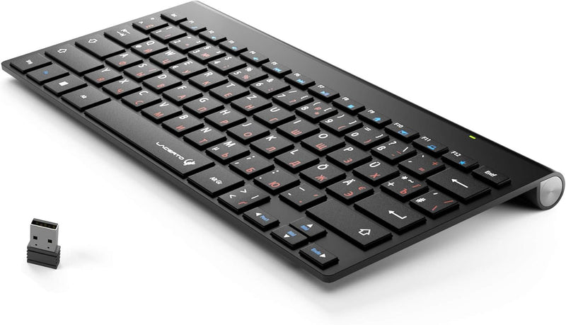 Lacerto® | Russisch-Deutsche Multimedia Tastatur, USB, Spritzwassergeschützt | OFFICE-DR550 OFFICE-D