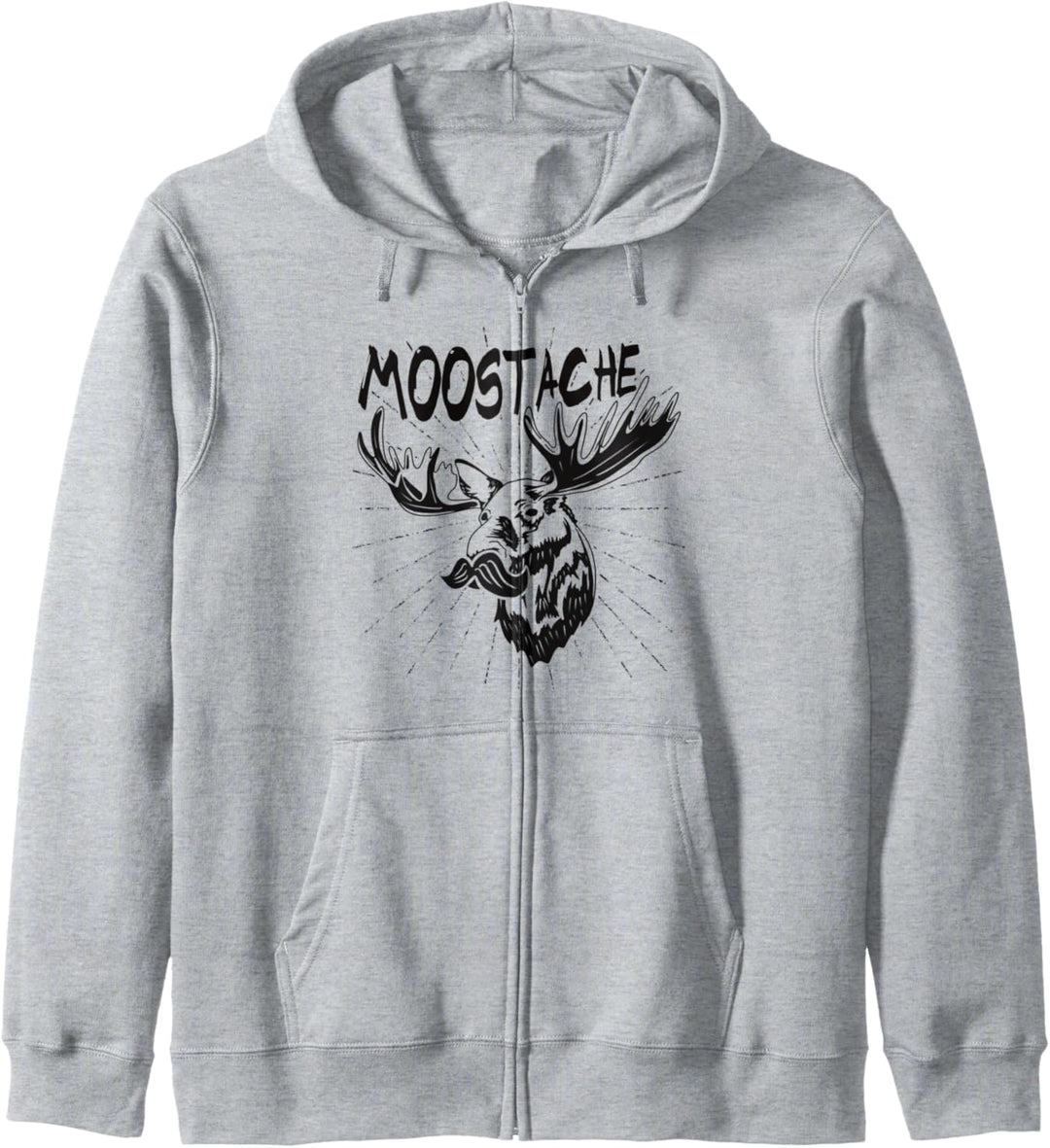 Moostache - Lustiger Elch mit Schnurrbart Kapuzenjacke