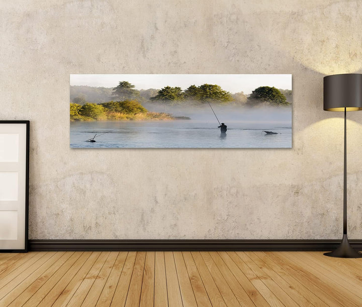 islandburner Bild auf Leinwand Fischen Angeln In Einem See Natur Bilder Wandbilder Poster Leinwand 1